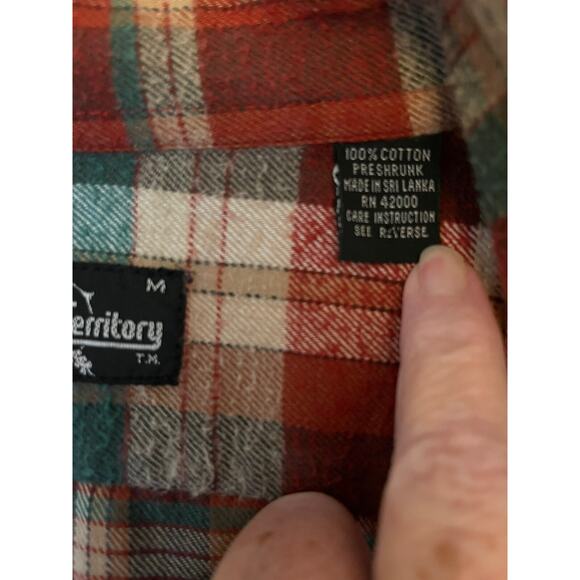 Northwest Territory Plaid Flannel Button Up Collared Shirt Size Medium - Picture 3 of 11